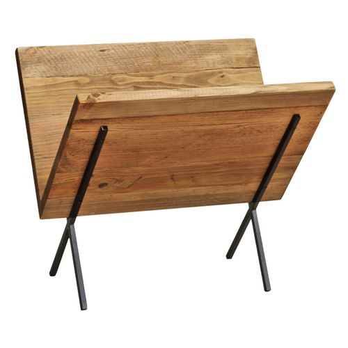 Porte-revues En Bois Recyclé Et Pieds Filaires En Métal Noir - Chalet
