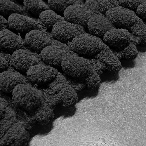 Lot 2 Tapis De Salle De Bain 40x60 Cm Pompon Gris Anthracite - Marie