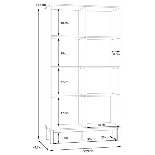 Armoirette Vitrée Décor Gris Et Chêne Avec Portes Réversibles - Udine