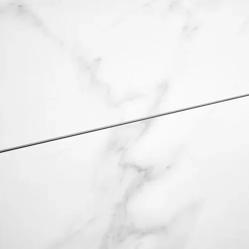 Table Extensible 140/200 Cm Céramique Blanc Marbré Et Métal - Toshiro