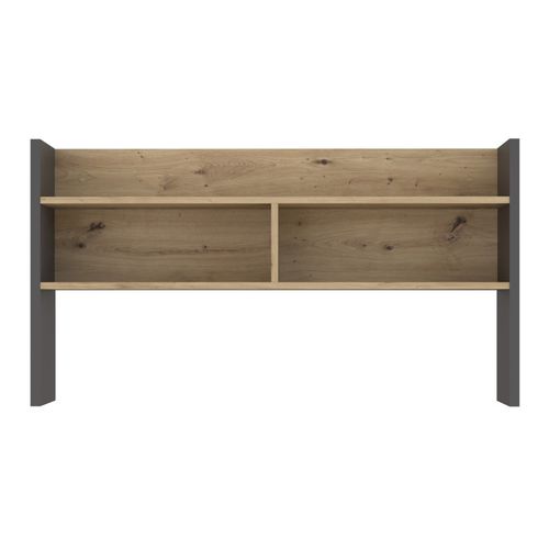 Surmeuble De Bureau 110 Cm Décor Bois De Chêne Et Gris Foncé - Odyssée