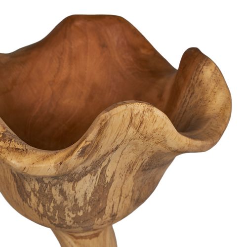 Grande Sculpture Fleur 50 Cm En Racines Bois De Teck Bicolore – Rhea ...
