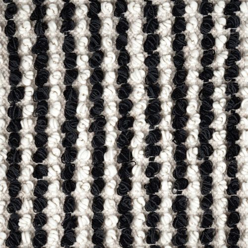 Tapis 60 X 80 Cm Texturé Noir Et Blanc Avec Franges Bicolores – Soho