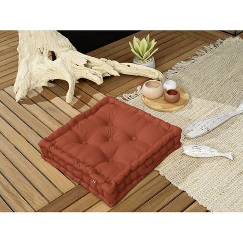Coussin De Sol 50 X 50 Cm Matelassé En Coton Terracotta - Dolores