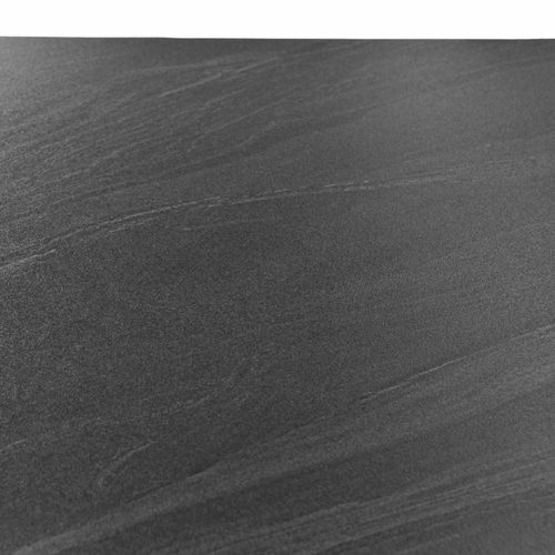 Table Haute 140 Cm Arrondie Céramique Gris Anthracite Marbré - Ryder