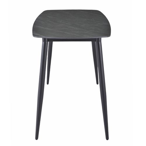 Table Haute 140 Cm Arrondie Céramique Gris Anthracite Marbré - Ryder