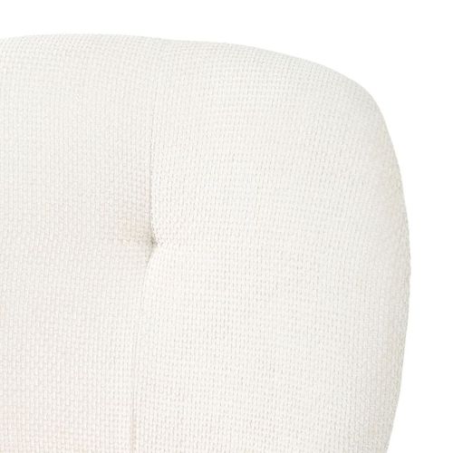Lot 2 Chaises Rembourré Tissu écru Doux Pieds Métal Noir - Leona