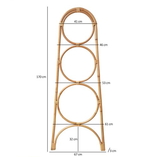 Portant échelle Serviettes Et Plaids En Rotin Naturel 170 Cm - Hazel