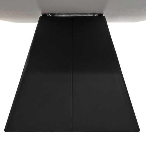 Table Basse Carrée Céramique Marbrée Beige Pied Trapèze - Oswald