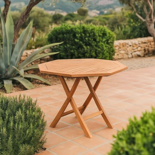 Table De Jardin Octogonale 100 X 100 Cm En Teck Massif - Ancolie