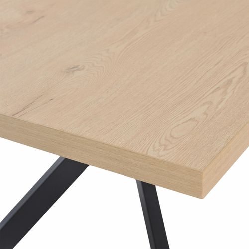 Table De Repas L. 180 Cm Décor Chêne Et Pieds En Métal Noir - Ligna
