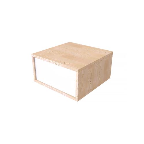 Cube De Rangement Bois 50x50 Cm, Vernis Naturel