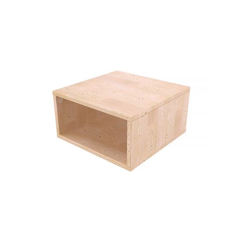 Cube De Rangement Bois 50x50 Cm, Vernis Naturel