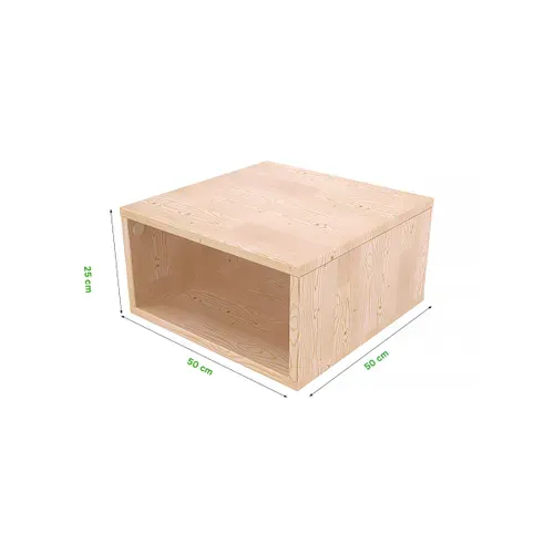 Cube De Rangement Bois 50x50 Cm, Gris