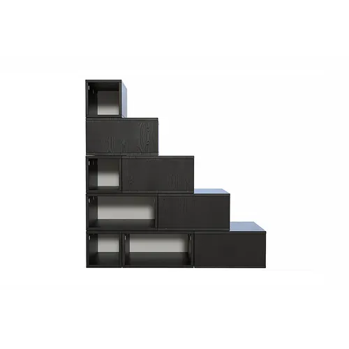 Escalier Cube De Rangement Hauteur 125 Cm, Noir