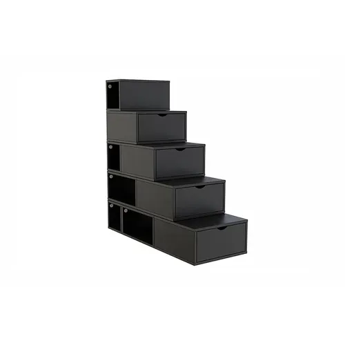 Escalier Cube De Rangement Hauteur 125 Cm, Noir
