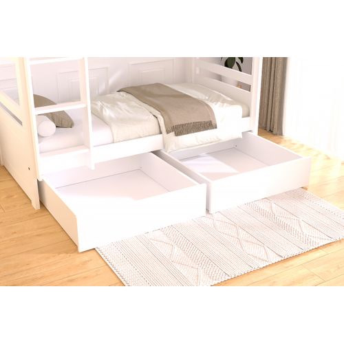 Lot De Tiroir Sous Lit En Pin Massif, Blanc