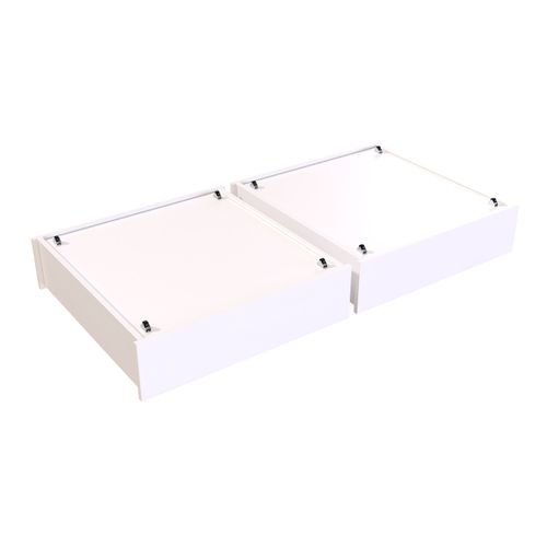 Lot De Tiroir Sous Lit En Pin Massif, Blanc