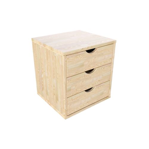 Caisson à Tiroirs 3 En Bois Massif