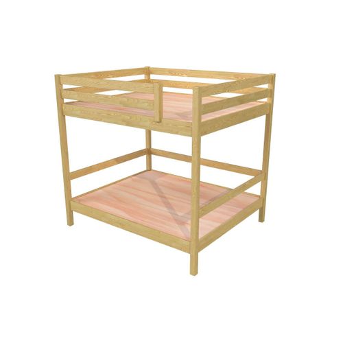 Lit Superposé 160x200 Double Escalier Cube Sylvia, Miel