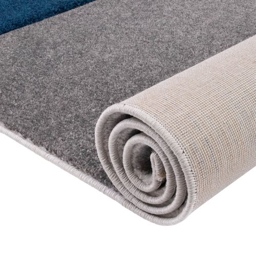 Tapis 160x230 cm BLOCK bleu/gris vue accessoires