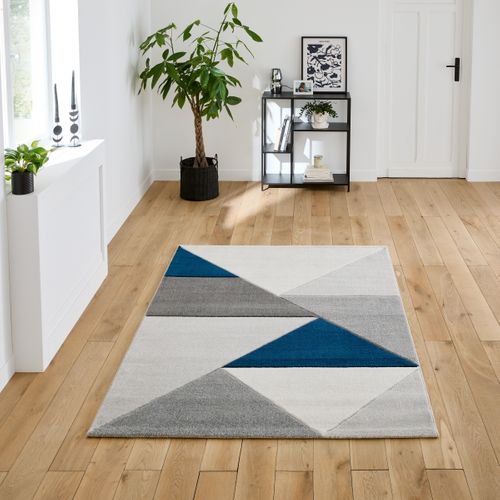 Tapis 160x230 cm BLOCK bleu/gris