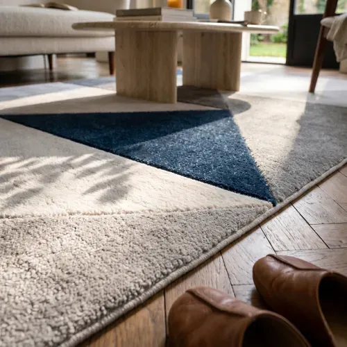 Tapis 160x230 cm BLOCK bleu/gris