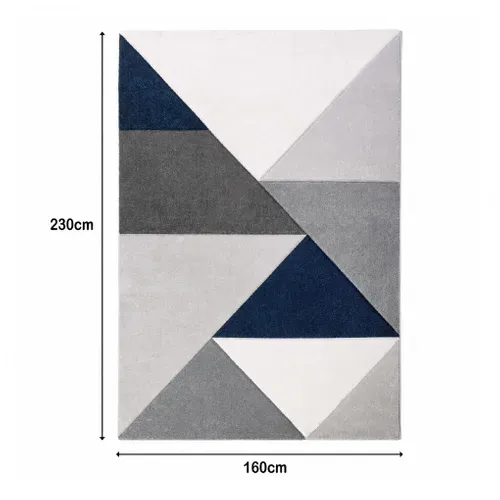 Tapis 160x230 cm BLOCK bleu/gris