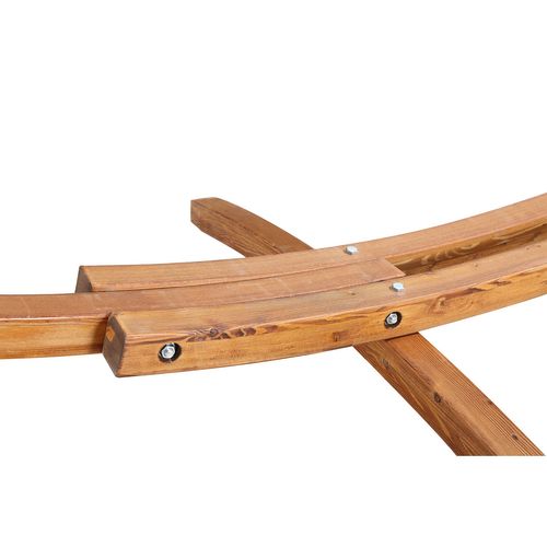 Lagoa - Hamac Bois Sur Support 3,15 M - 1 Personne - Toile Poly-coton Ecru