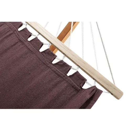 Lagoa : Hamac Bois Sur Support 3,15 M Avec Toile Poly-coton Chocolat