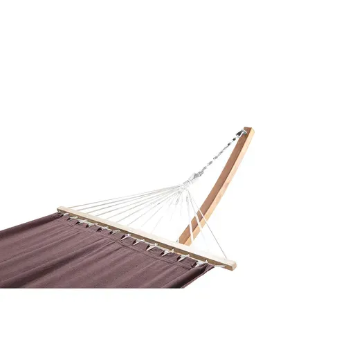 Lagoa : Hamac Bois Sur Support 3,15 M Avec Toile Poly-coton Chocolat