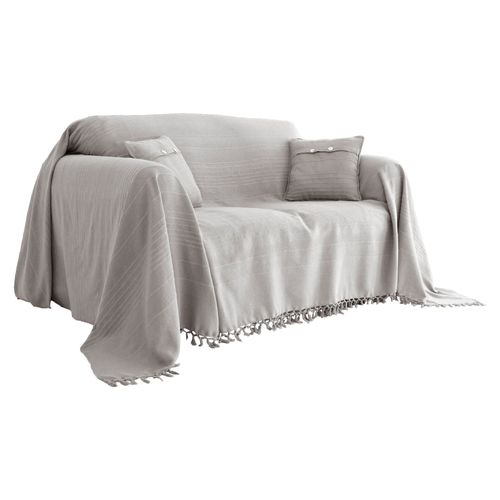 Jeté De Canapé 270x250 Gris En Coton