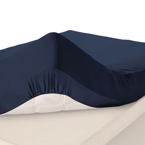 Drap-housse Grand Bonnet 90x200x32 Bleu Marine En Coton