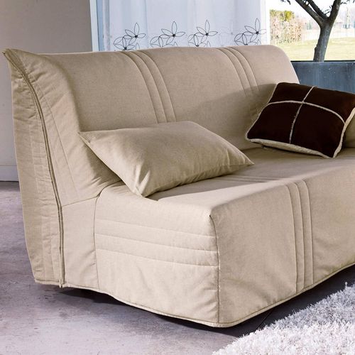 Housse BZ 2 Places Beige Chiné En Coton