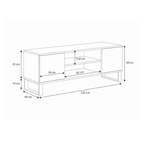 Meuble TV Moderne 135 Cm Style Loft