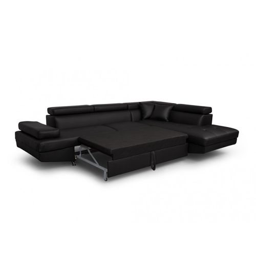 Canapé D'angle Rio Convertible Avec Coffre En Simili - Angle Droit,  Noir