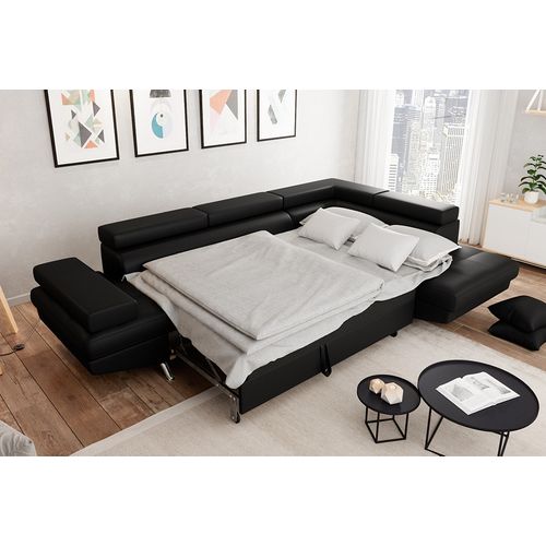 Canapé D'angle Rio Convertible Avec Coffre En Simili - Angle Droit,  Noir