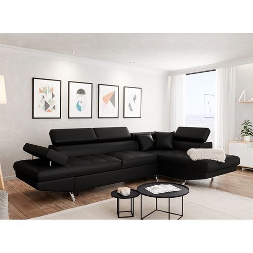 Canapé D'angle Rio Convertible Avec Coffre En Simili - Angle Droit,  Noir