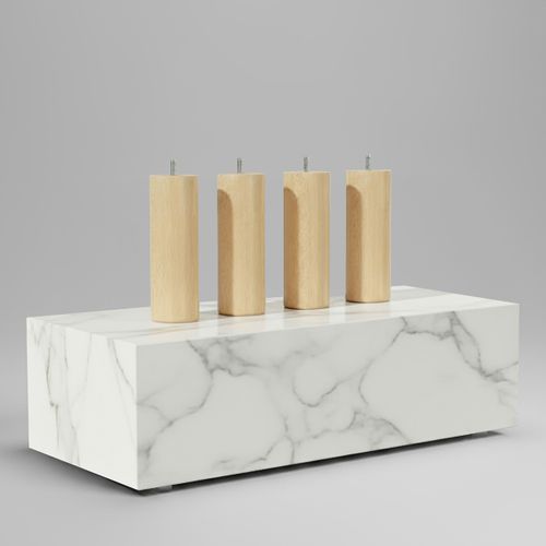 Pied De Lit Cylindrique En Bois Hauteur 25 Cm (vendu à L'unité)