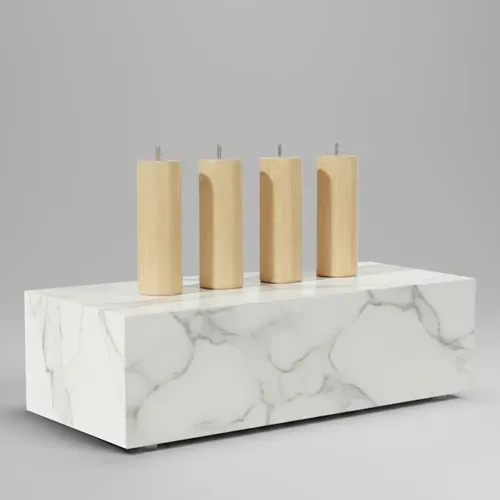 Pied De Lit Cylindrique En Bois Hauteur 30 Cm (vendu à L'unité)