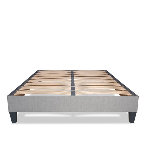 Sommier à Lattes En Bois Ergostar 140x190 Cm Coloris Gris Clair Livré En Kit