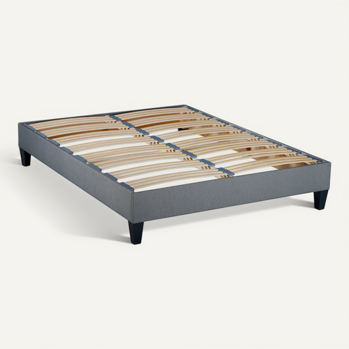 Sommier à Lattes En Bois Ergostar 160x200 Cm Coloris Gris Clair Livré En Kit