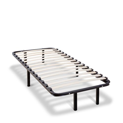 Sommier à Lattes En Métal Somkit 90x190 Cm Coloris Noir Livré En Kit