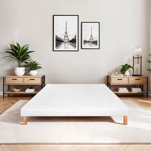 Sommier Tapissier Capucine 140x190 Cm Ep. 13 Cm Blanc (pieds Non Inclus)