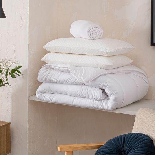 Pack Rêverie Protège Matelas + Couette + Oreillers 140x190/200 Cm