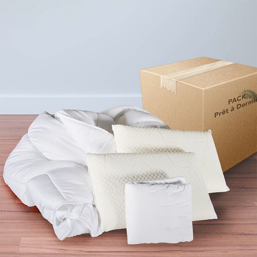Pack Rêverie Protège Matelas + Couette + Oreillers 140x190/200 Cm