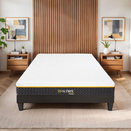 Ensemble Olympe 90x190 Cm Matelas Mousse + Sommier Bois