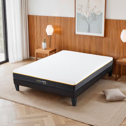 Ensemble Olympe 90x190 Cm Matelas Mousse + Sommier Bois