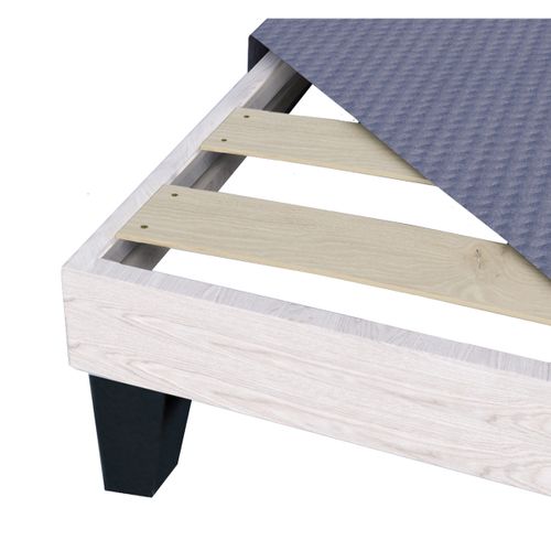Sommier Tapissier Bois Kit 180x200 Cm - Gris Ciment