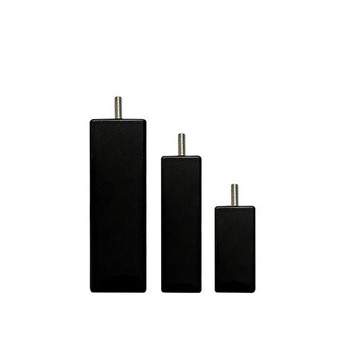 Jeu De 4 Pieds De Lit Carrés En Bois Noirs Hauteur 20 Cm